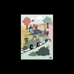 Børn Søstrene Grene Plakat Adventure Train A3